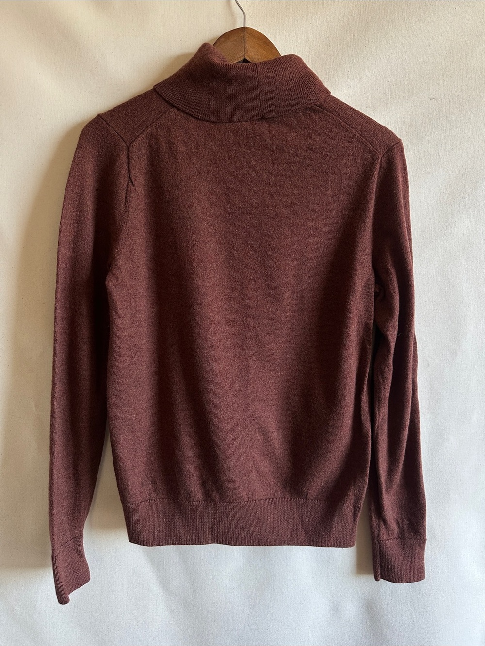 Artefact 100% Merino Wool Turtleneck Sweater M Rust Brown
